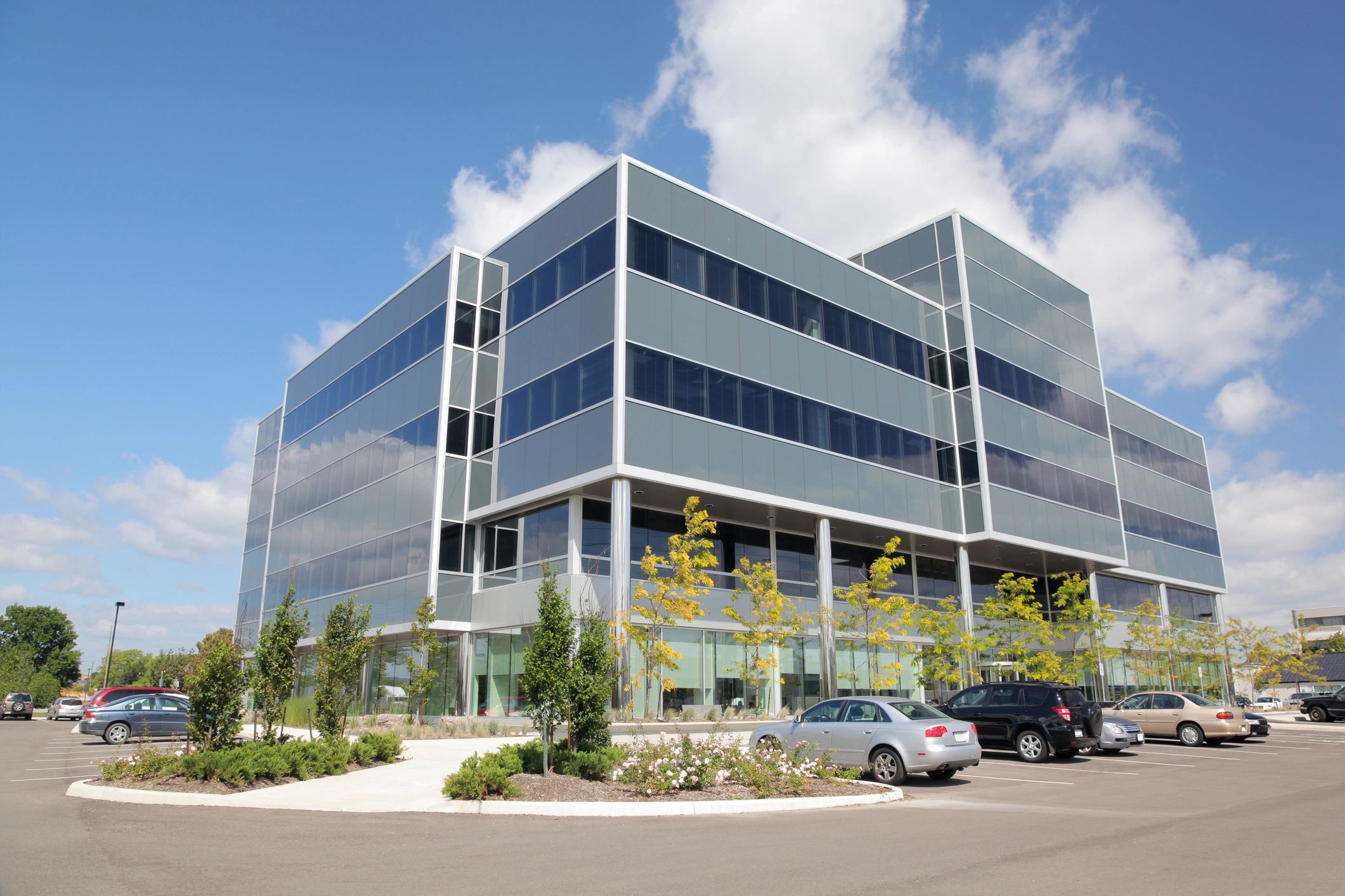 modern oil and gas company office exterior Caribbean